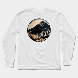 Mountain View on Vinyl Record Long Sleeve T-Shirt